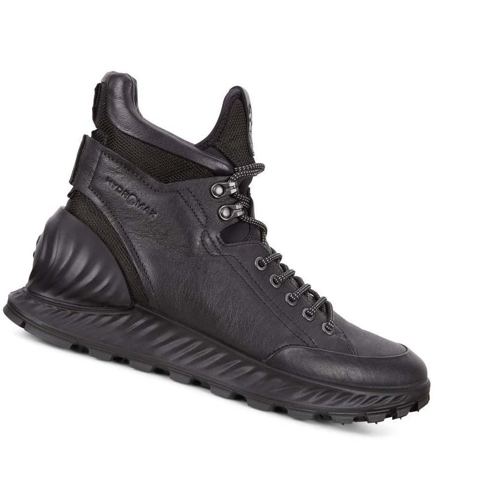 Men\'s Ecco Exostrike Hydromax Boots Black | SG 439HAP